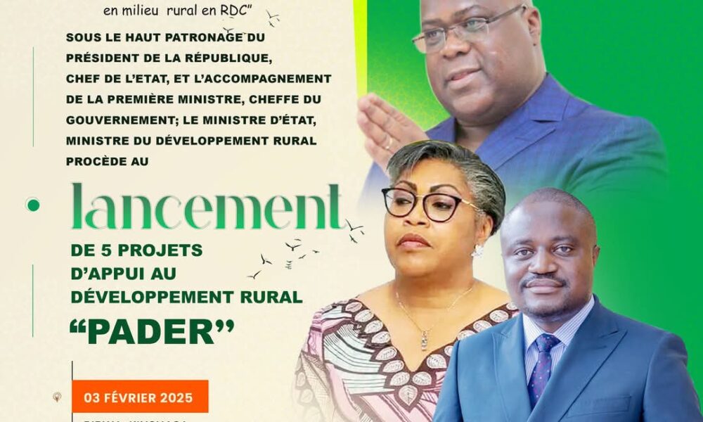 RDC/MIN.DEV. RURAL: Lancement des 5 projets du PADER « pour un avenir ...