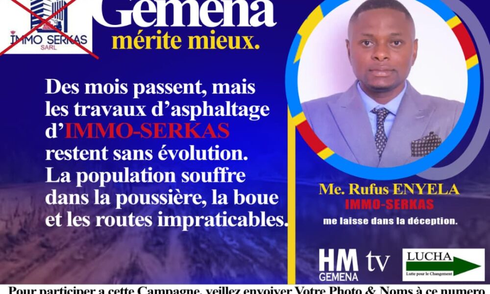 Gemena : impatiente face au blocage du chantier de modernisation, la jeunesse hausse le ton contre IMMO-SERKAS